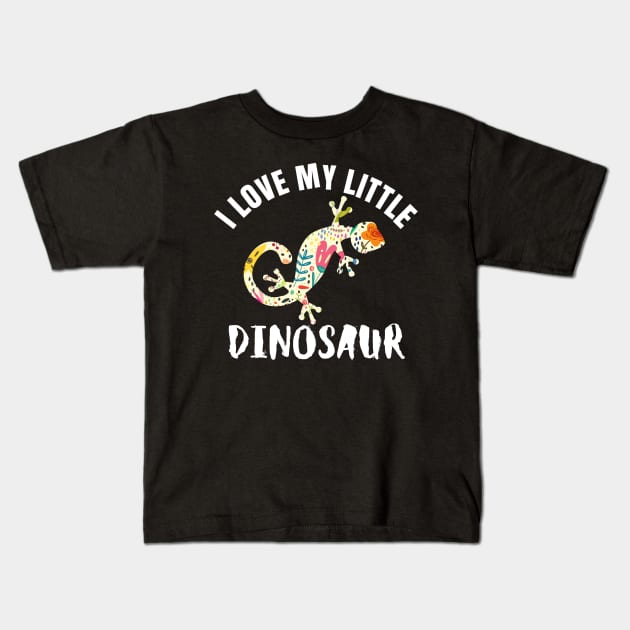 I Love My Little Dinosaur Lizard Reptile Gecko Iguana Kids T-Shirt by BuddyandPrecious